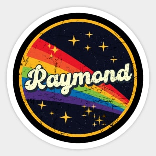 Raymond // Rainbow In Space Vintage Grunge-Style Sticker